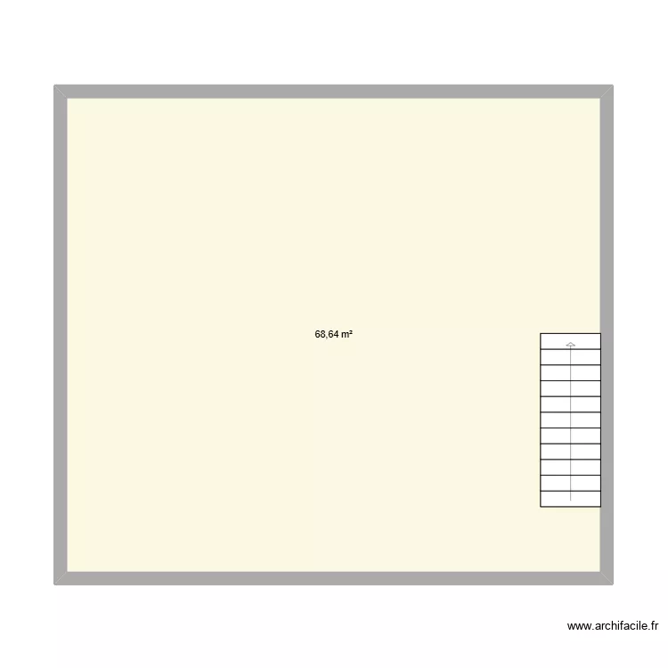 2eme Etage la Mine. Plan de 1  et 69 m²