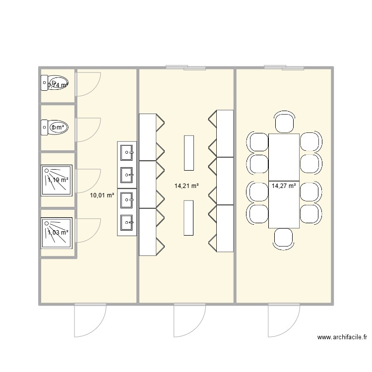 TSB CHANTIER BEAUNE. Plan de 7 pièces et 42 m2
