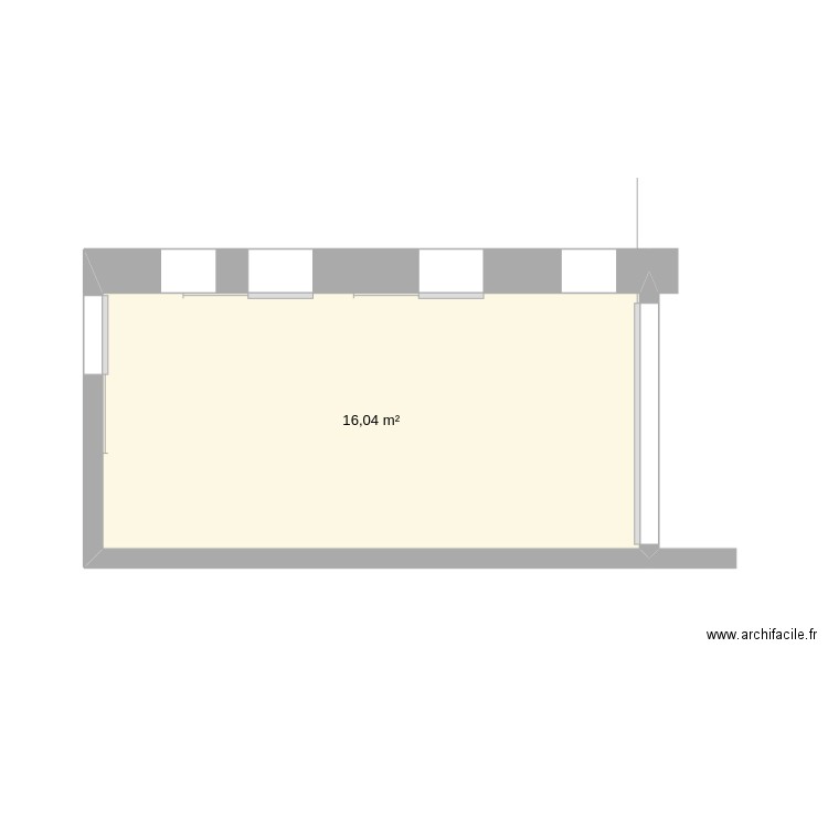 Veranda. Plan de 1 pièce et 16 m2