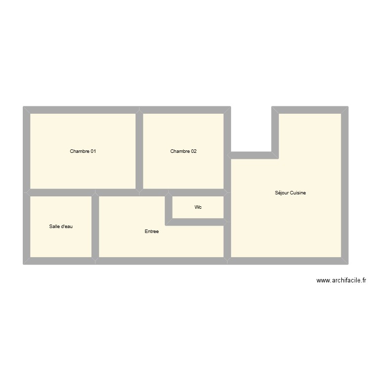 350602627. Plan de 6 pièces et 56 m2
