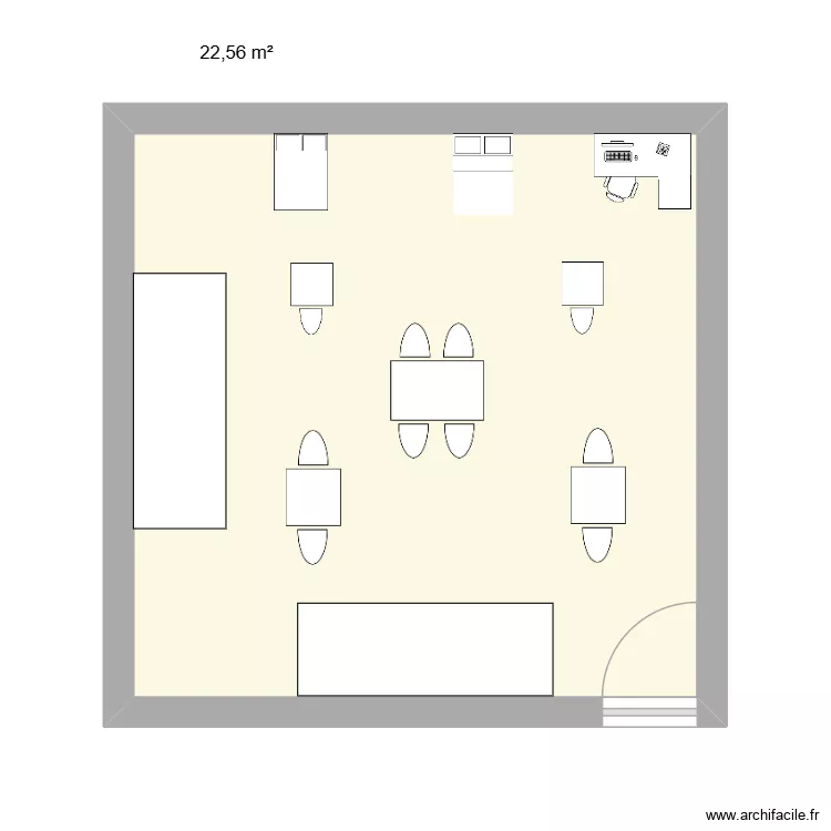 internat AJAE. Plan de 1  et 23 m²