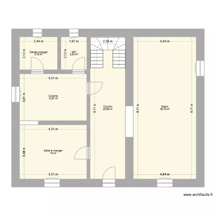 Maison BRION. Plan de 6  et 94 m²