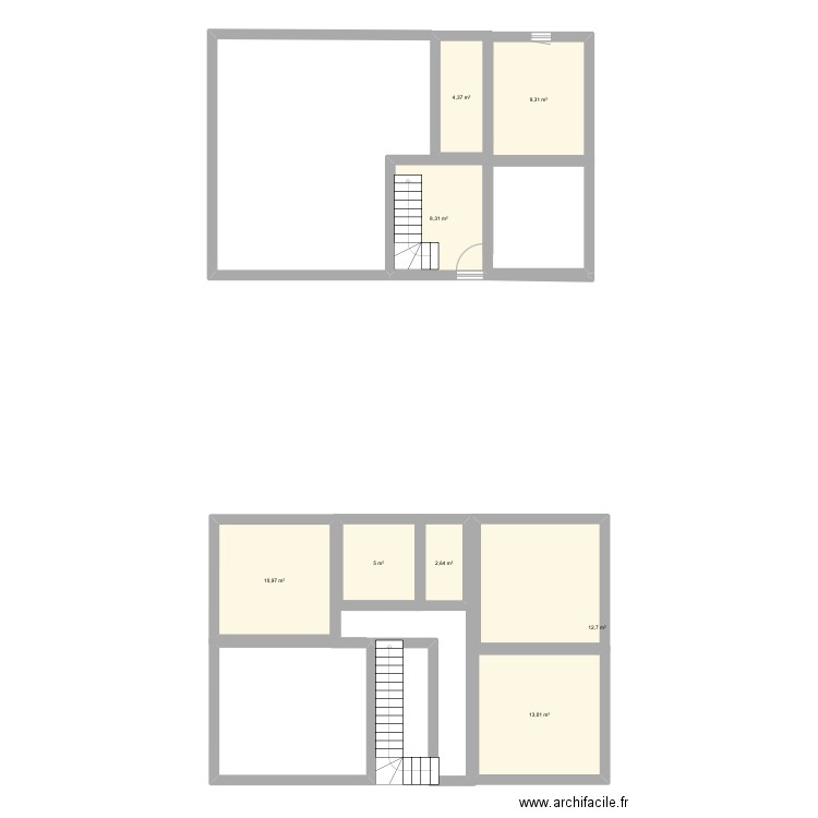 Maison Kerlouan ABALLEA. Plan de 8 pièces et 66 m2