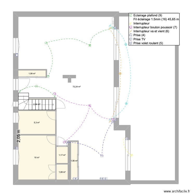 chantier vaness. Plan de 8 pièces et 95 m2