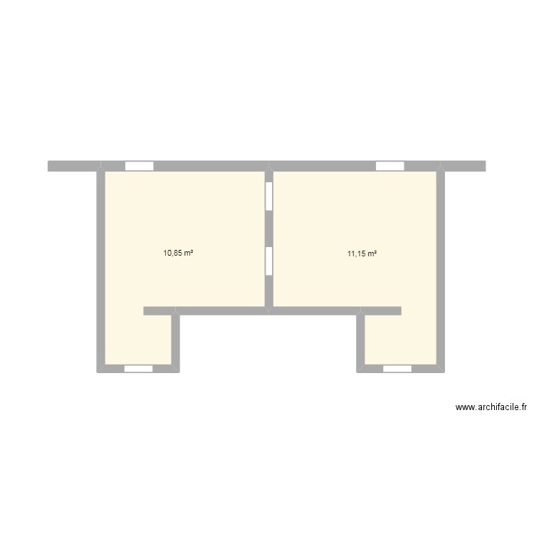 diam. Plan de 2 pièces et 22 m2