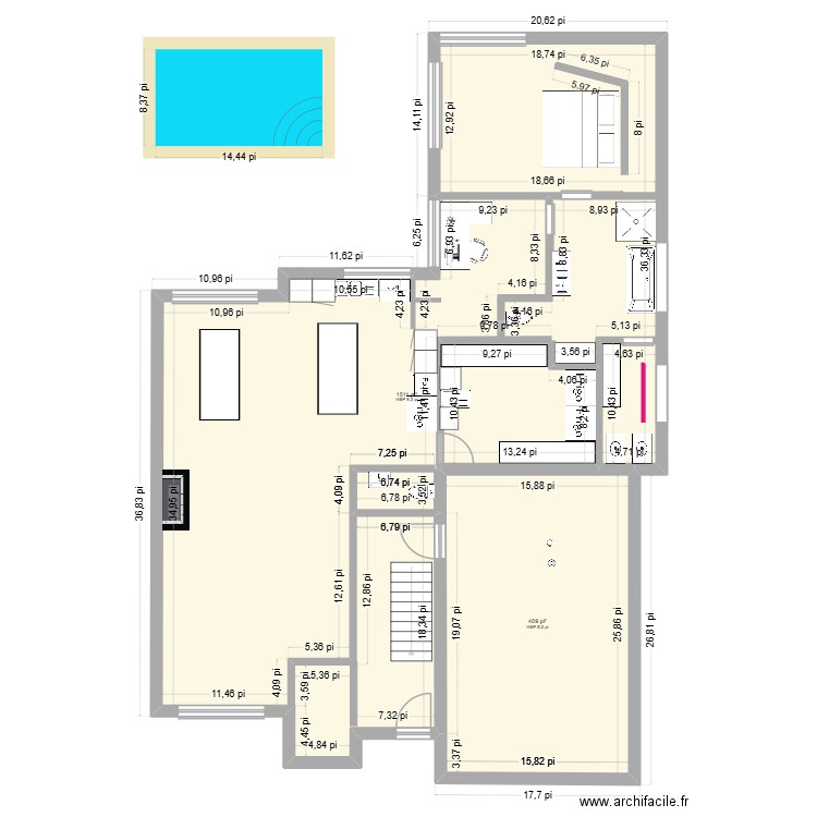nouveau-0. Plan de 3 pièces et 180 m2