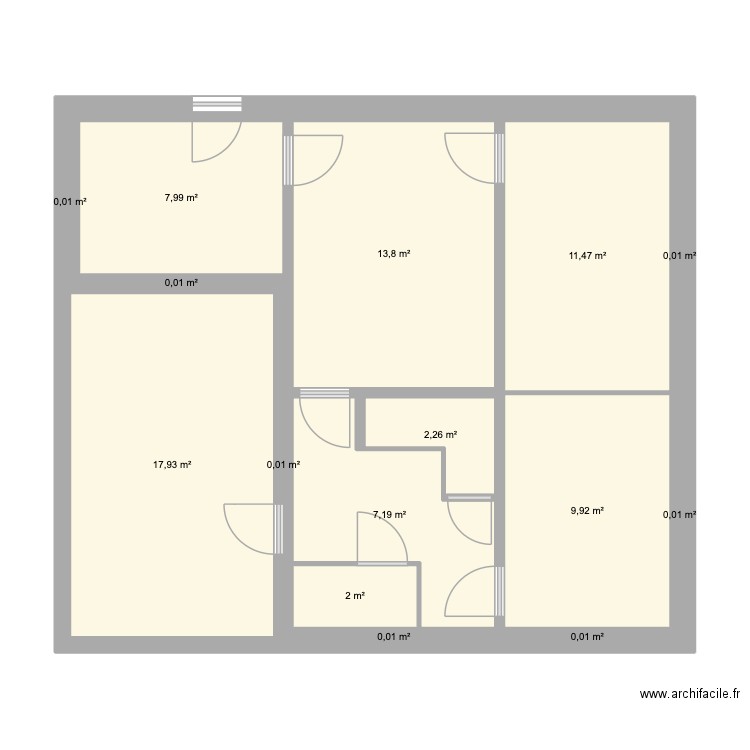 RDC Maison. Plan de 15 pièces et 73 m2