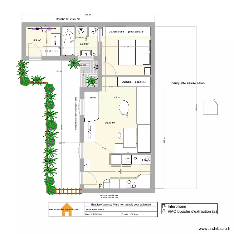 T2 Pioche / cuisine version 6. Plan de 
