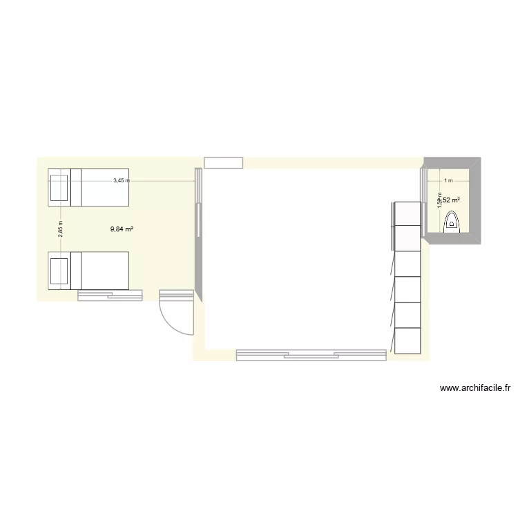 Agrandissement terrasse. Plan de 2 et 11 m² Agrandissement terrasse. Plan de 2 et 11 m²