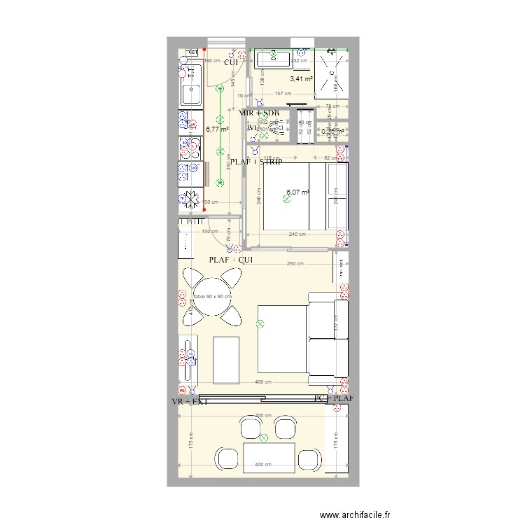 EDEN AZUR T1 - N°2 - Elec. Plan de 6 pièces et 38 m2