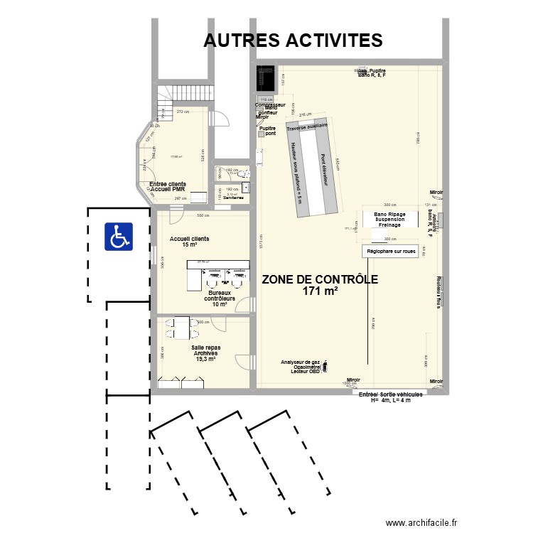 CCT VL Contrôle Auto PUSIGNAN. Plan de 7 pièces et 242 m2