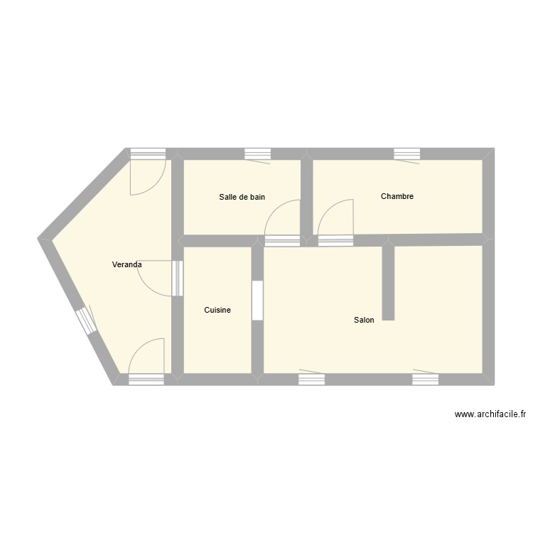 RPAL 25EAX5652 TUTUNDJIAN. Plan de 5 pièces et 39 m2
