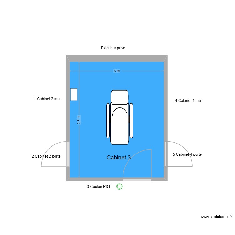 60710 Cabinet 3. Plan de 1 pièce et 11 m2