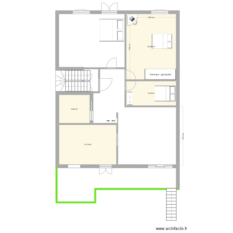 Familia Passos. Plan de 11 pièces et 150 m2