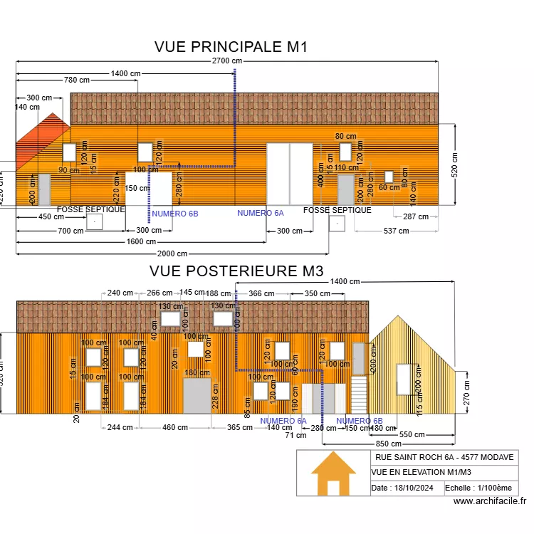 V.RADOUX - VUE EN ELEVATION M1/M3 - V2.22. Plan de V.RADOUX - VUE EN ELEVATION M1/M3 - V2.22. Plan de