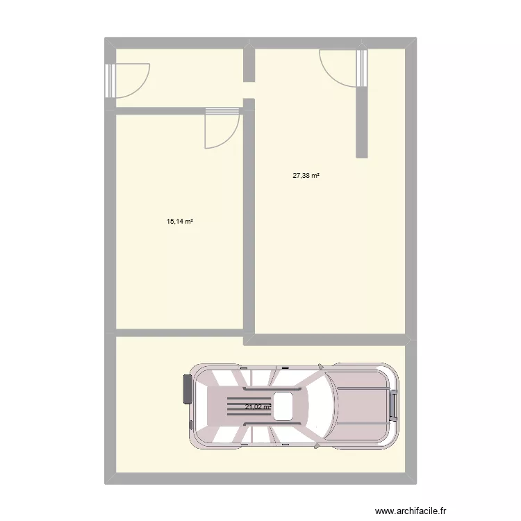 sous sol. Plan de 3  et 64 m²