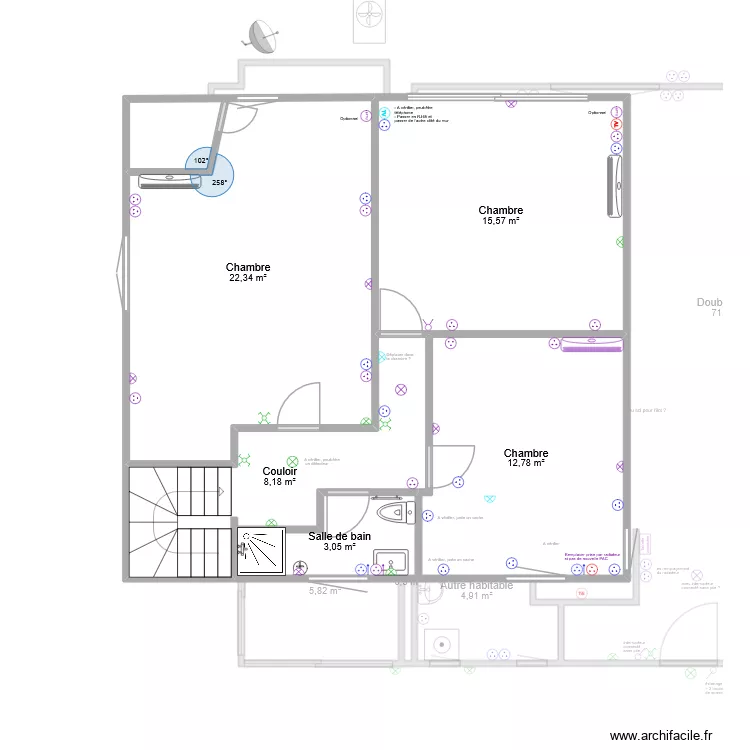 Plan maison - version future. Plan de 14 Pièces et 190 m²