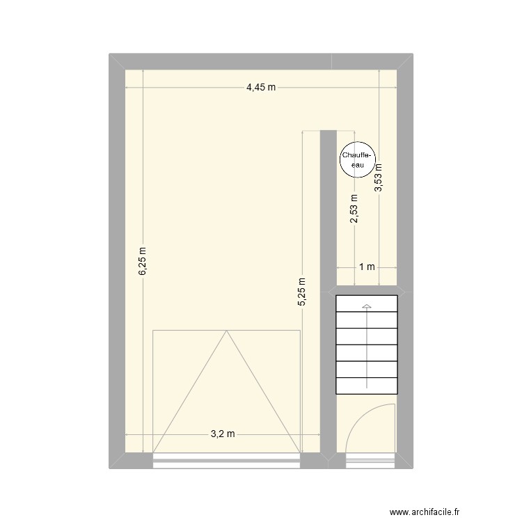 Les Manaux - RdC. Plan de 2 pièces et 26 m2