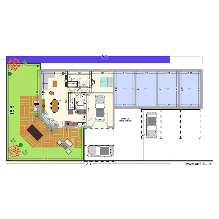 MAISON 2. Plan de 11  et 267 m²