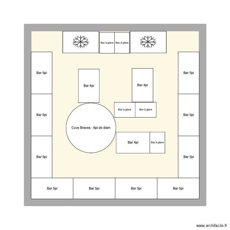 Bar FMG 20x20 - Braves cuve 6pi. Plan de 0 pièce et 0 m2
