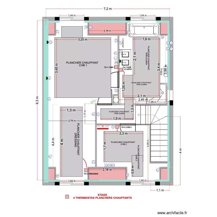 ETAGE DRAVEIL 26 09 2025 - PLANCHER CHAUFFANT. Plan de 