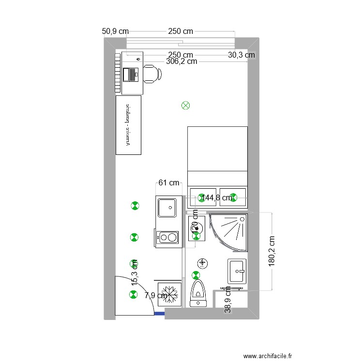Studio 1. Plan de 0 pièce et 0 m2