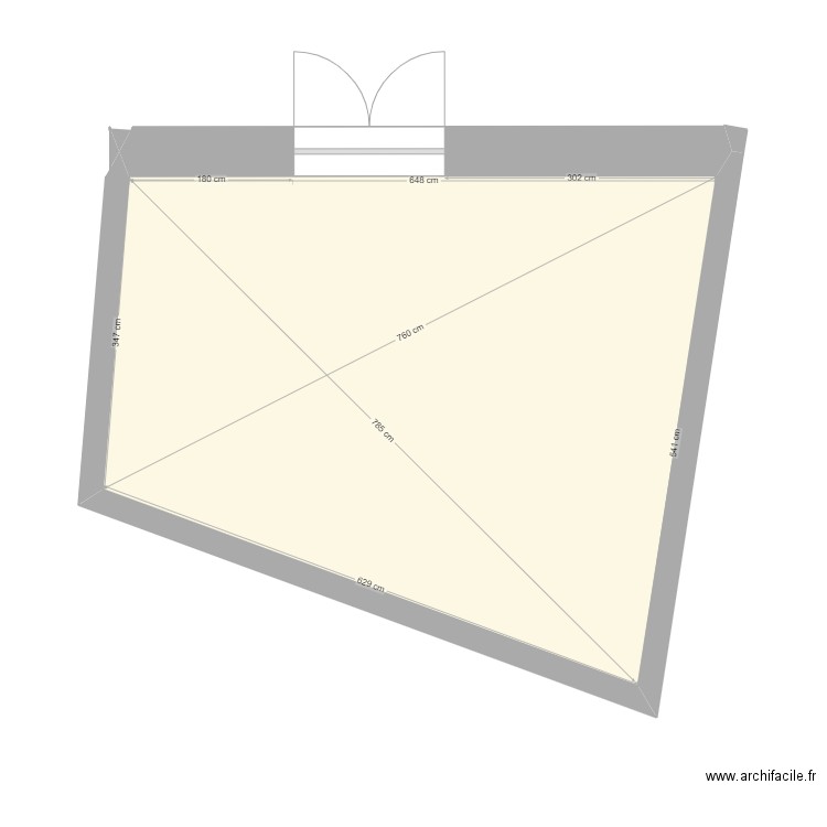 plan terrasse avec cotation. Plan de 1 pièce et 29 m2