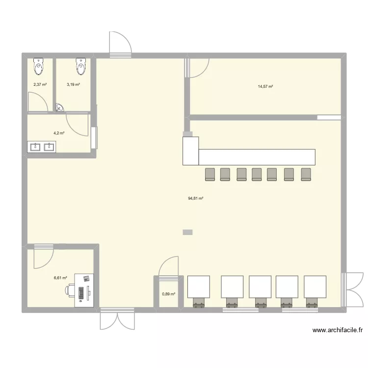 jardin d'H&eacute;lo. Plan de 7  et 127 m²