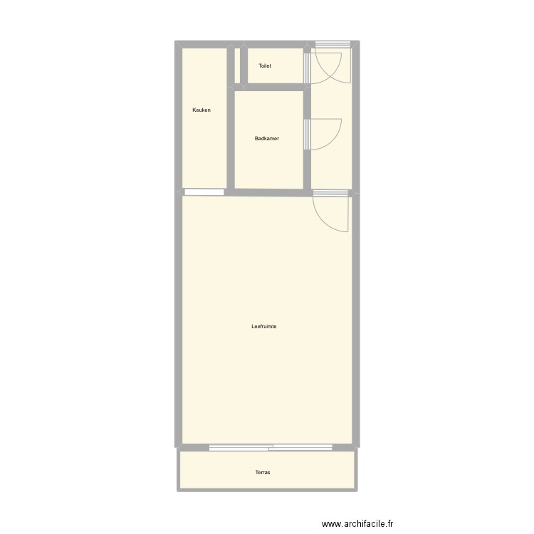 Appartement 0402 - Henegouwenstraat 16. Plan de 5 pièces et 36 m2