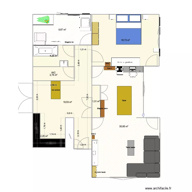 Maison. Plan de 8  et 86 m²