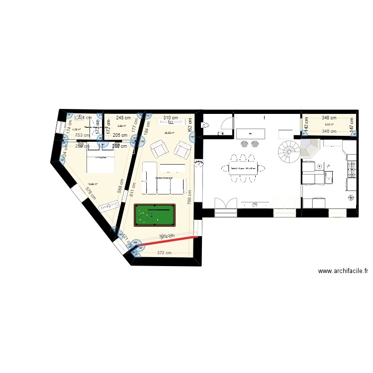 plan maison meublé 4. Plan de 0 pièce et 0 m2