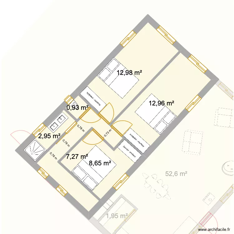 Andernos Place de la for&ecirc;t 2. Plan de 13  et 139 m²