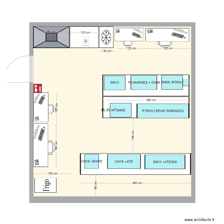 14-111A. Plan de 1 pièce et 45 m2