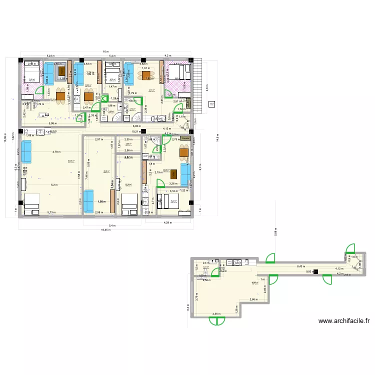 Projet 3_. Plan de 16 Pièces et 265 m² Projet 3_. Plan de 16 Pièces et 265 m²