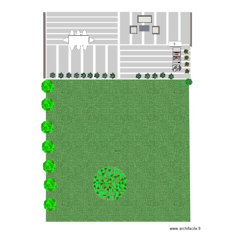 terrasse. Plan de 0 pièce et 0 m2