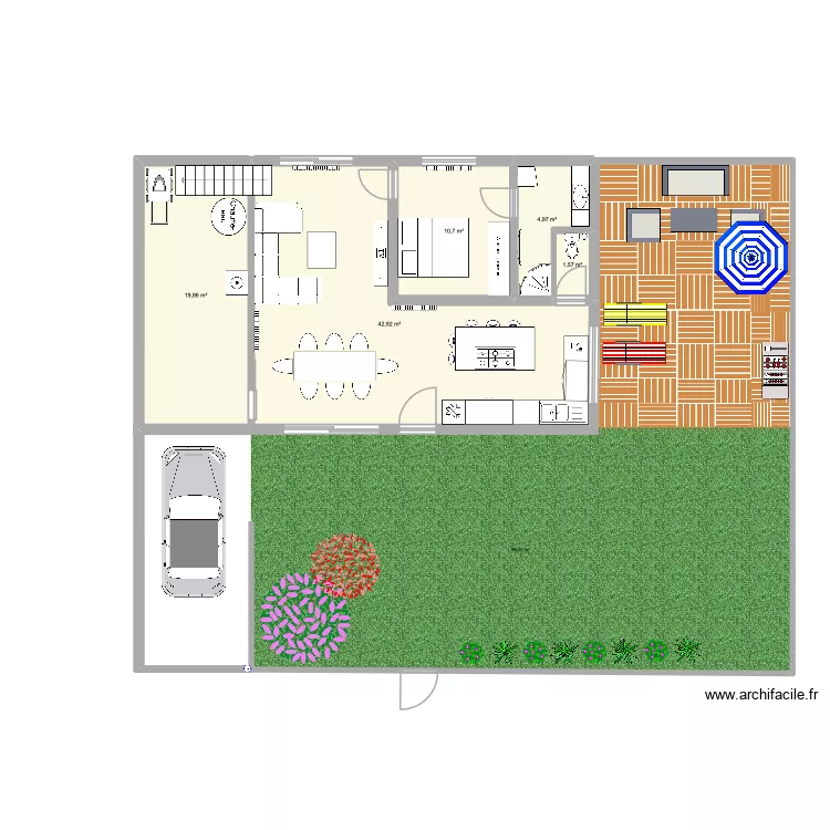 La future maison de Roxane. Plan de 12  et 158 m²