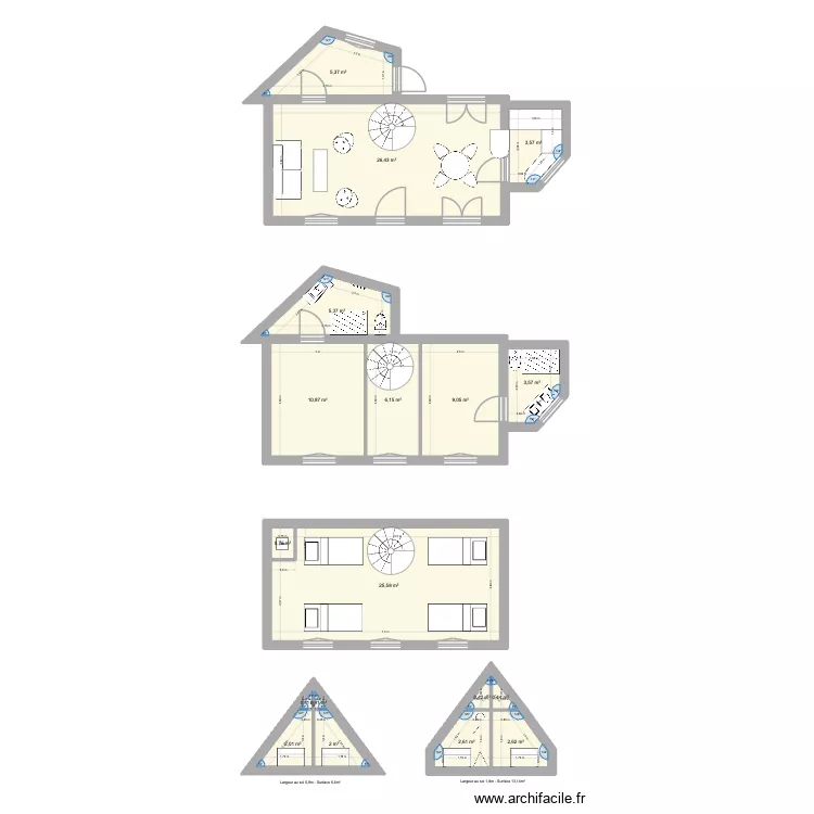 Castero Full. Plan de 18 pièces et 107 m²