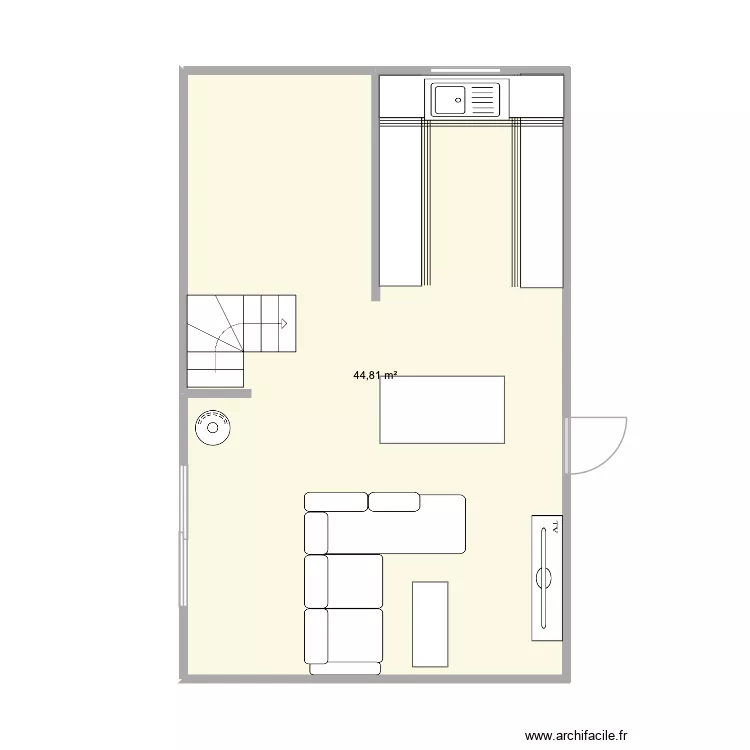 Etage bis. Plan de 1  et 45 m²