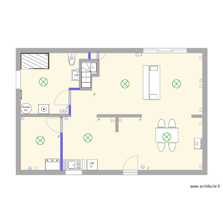 Tony sous-sol. Plan de 4 pièces et 63 m2