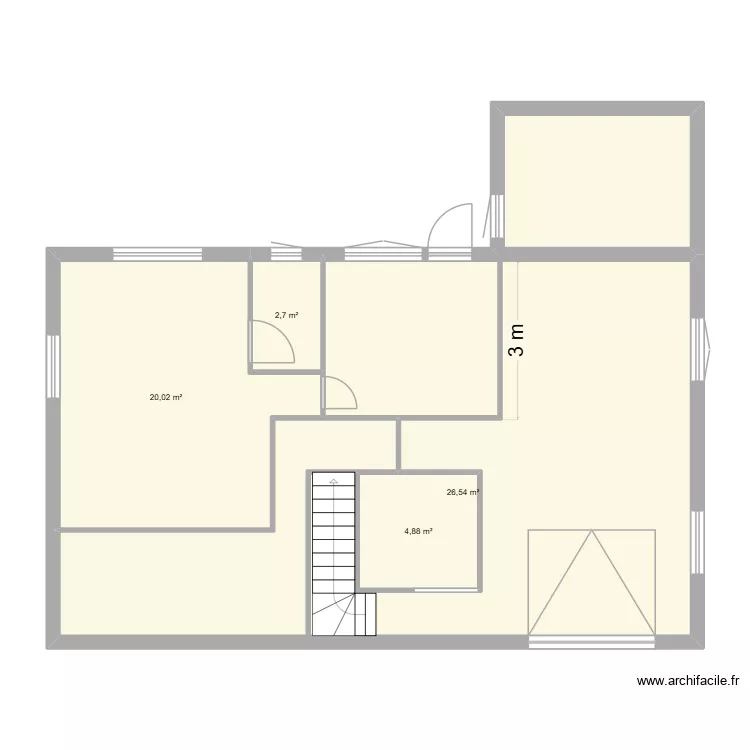 Haut soleil R-1. Plan de 4  et 73 m²