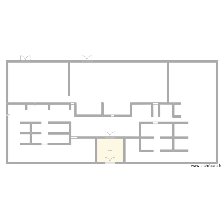 plan salle restaurant Buffalo Grill Tournezy. Plan de 1 pièce et 13 m2