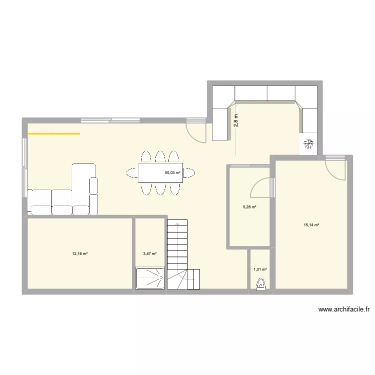 Cancale 2. Plan de 6  et 87 m²