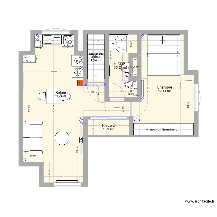 Carpiquet - 13 Route de Bayeux - Etage Projet V0. Plan de 0 pièce et 0 m2