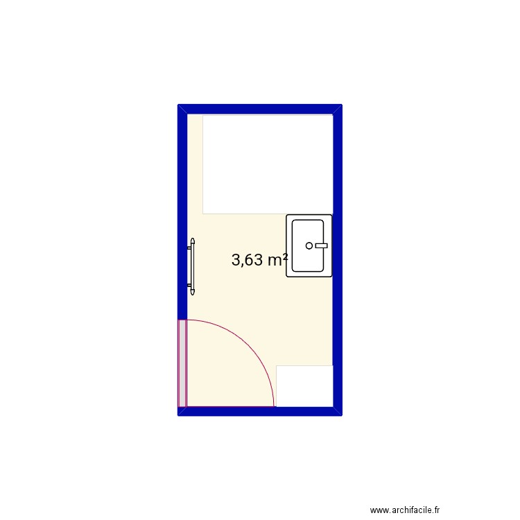Sdb palau . Plan de 1 pièce et 4 m2