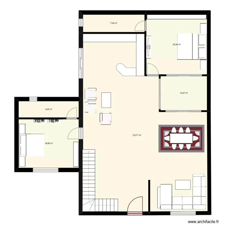 plan 3. Plan de 6  et 179 m²