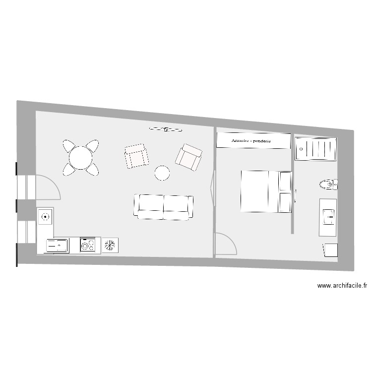 APPART 01 - NEW. Plan de 2 pièces et 59 m2