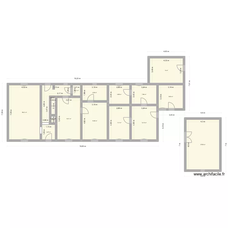 Maison Bourré. Plan de 16 et 173 m² Maison Bourré. Plan de 16 et 173 m²