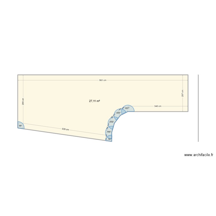 1 BONNET. Plan de 1 pièce et 27 m2