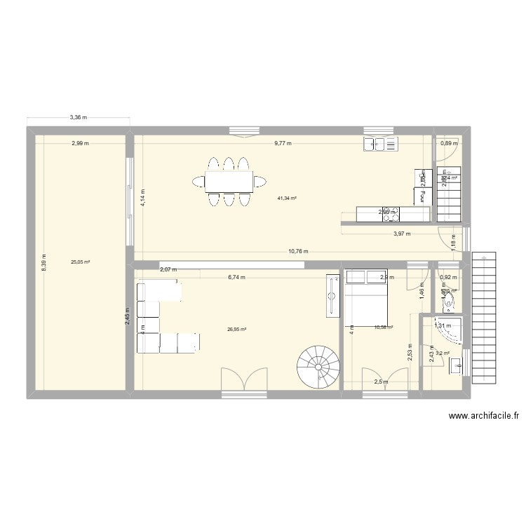 MAISON 3. Plan de 7 pièces et 111 m2