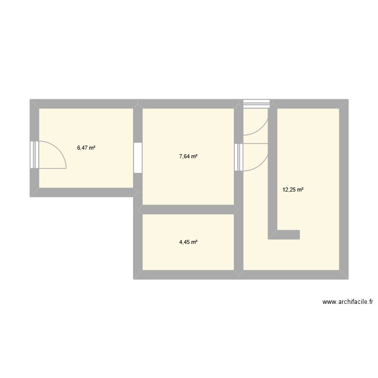 Cuisine de la CCHPB. Plan de 4 pièces et 31 m2